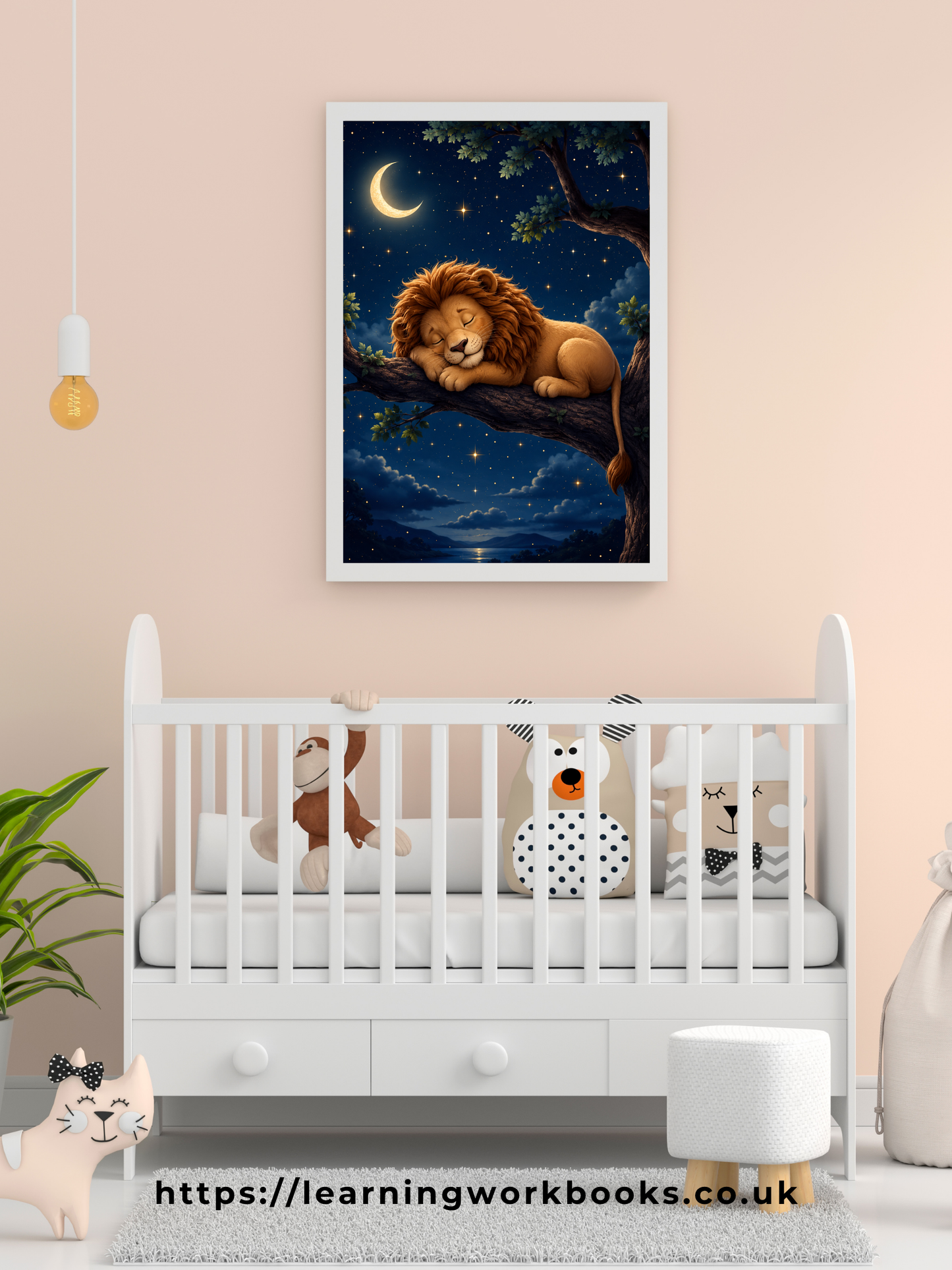 Sleeping Lion on a Branch / Lions Printable Art 2 / Premium Printable Digital Download