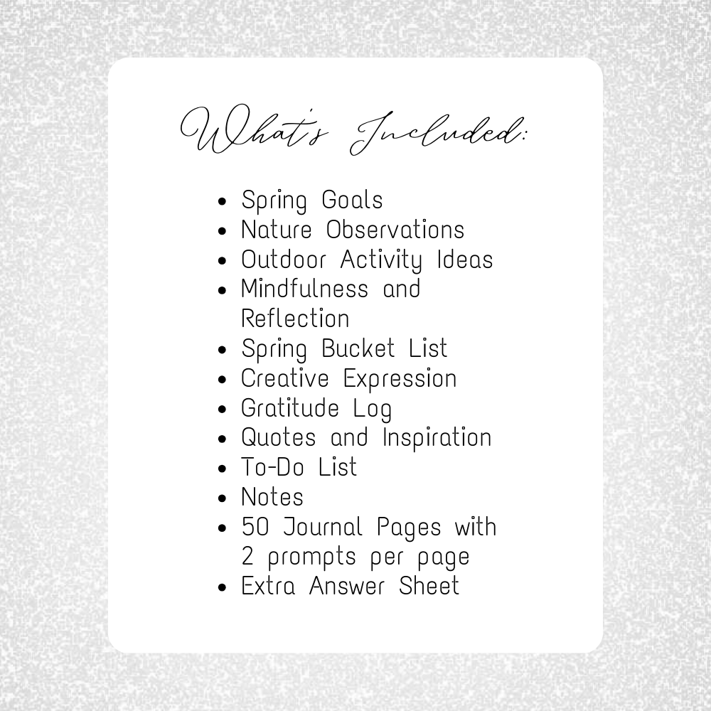 White Spring Journal Workbook