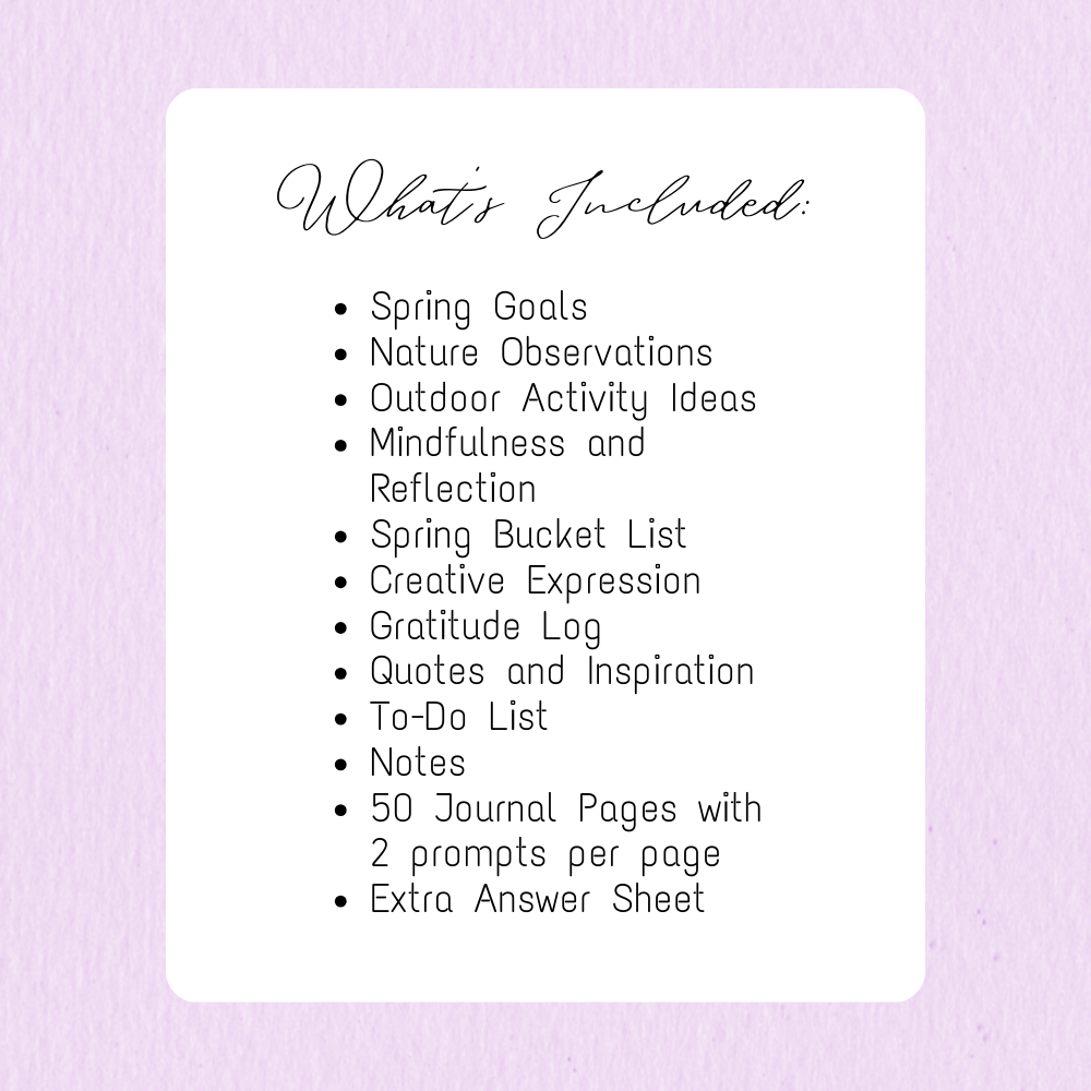 Purple Spring Journal Workbook