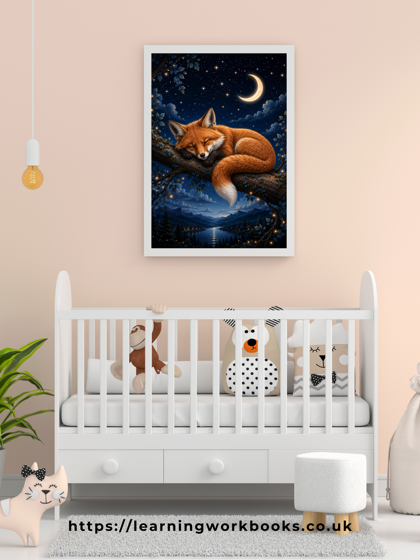 Sleeping Fox on a Branch / Foxes Printable Art 2 / Premium Printable Digital Download