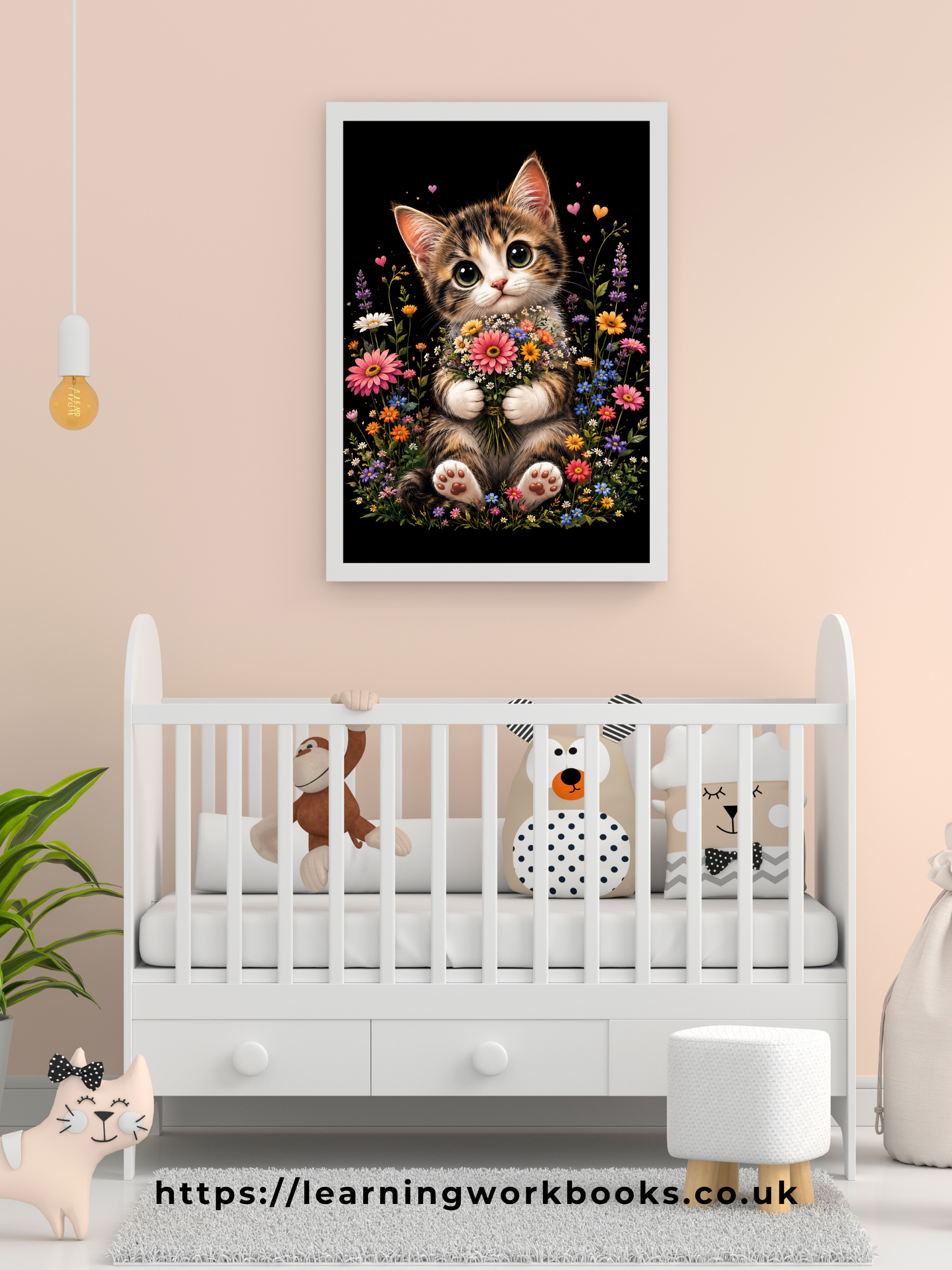 Cute Cat Holding a Bouquet  / Cats Printable Art 1 / Premium Printable Digital Download