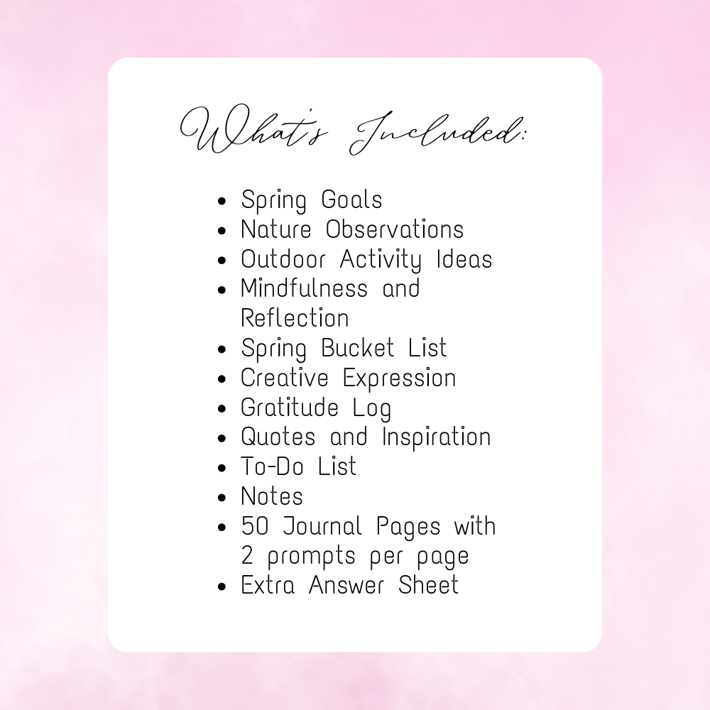 Pink Spring Journal Workbook