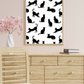 White Minimalist Cat Silhouette Pattern / Animal Patterns Printable Art 3 / Premium Printable Digital Download