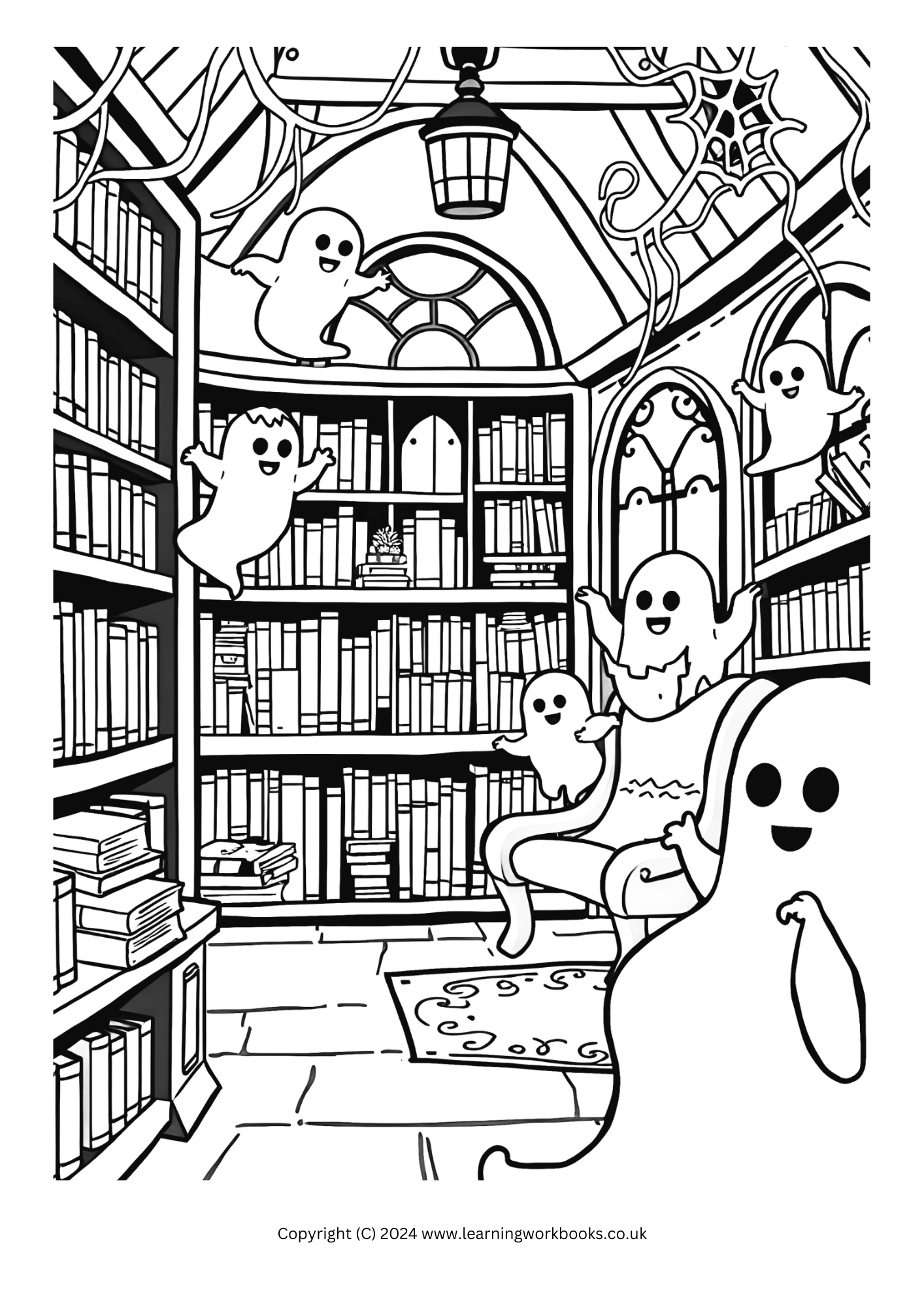 Kawaii Haunted Mansion Halloween Colouring Book