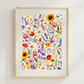 Vibrant Wildflower Garden Pattern / Floral Printable Art 5 / Premium Printable Digital Download