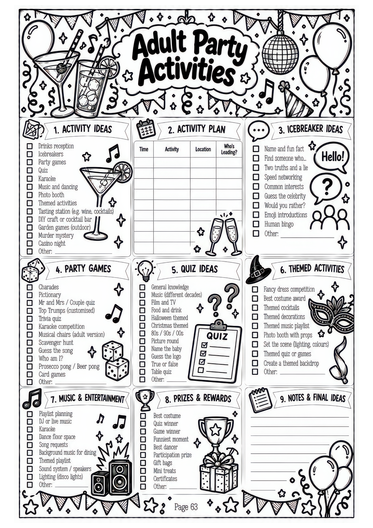 The Complete Halloween Planner / Design 1 / 100 Pages of Printable Halloween Planning Sheets