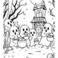 Kawaii Haunted Mansion Halloween Colouring Book