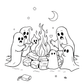 Sweet Ghost Friends Halloween Colouring Book