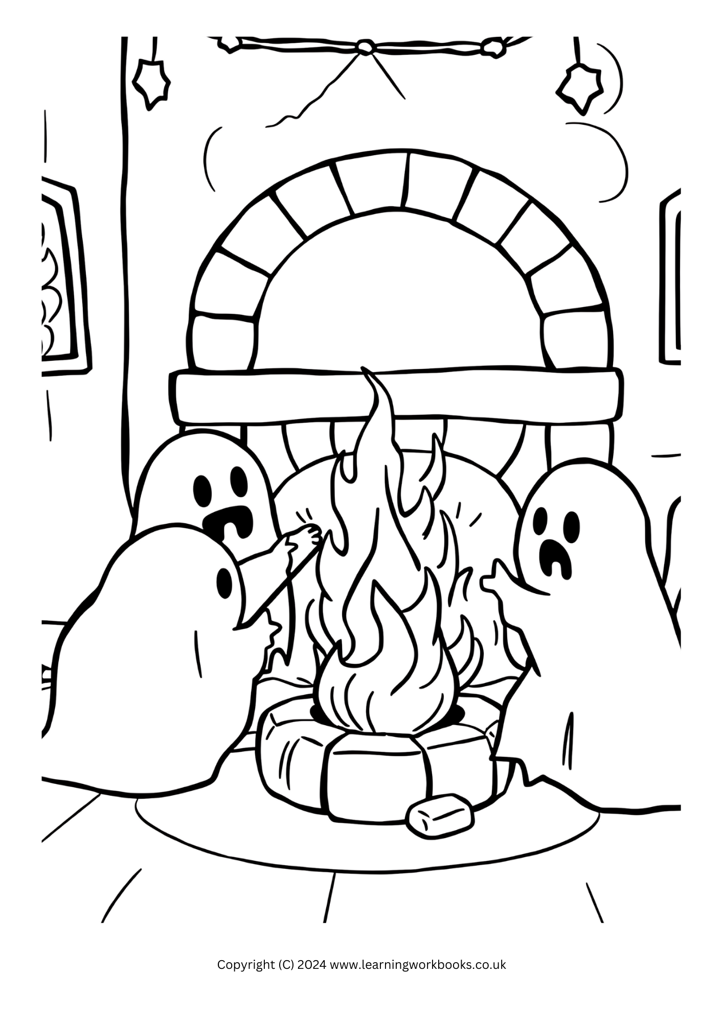 Kawaii Haunted Mansion Halloween Colouring Book