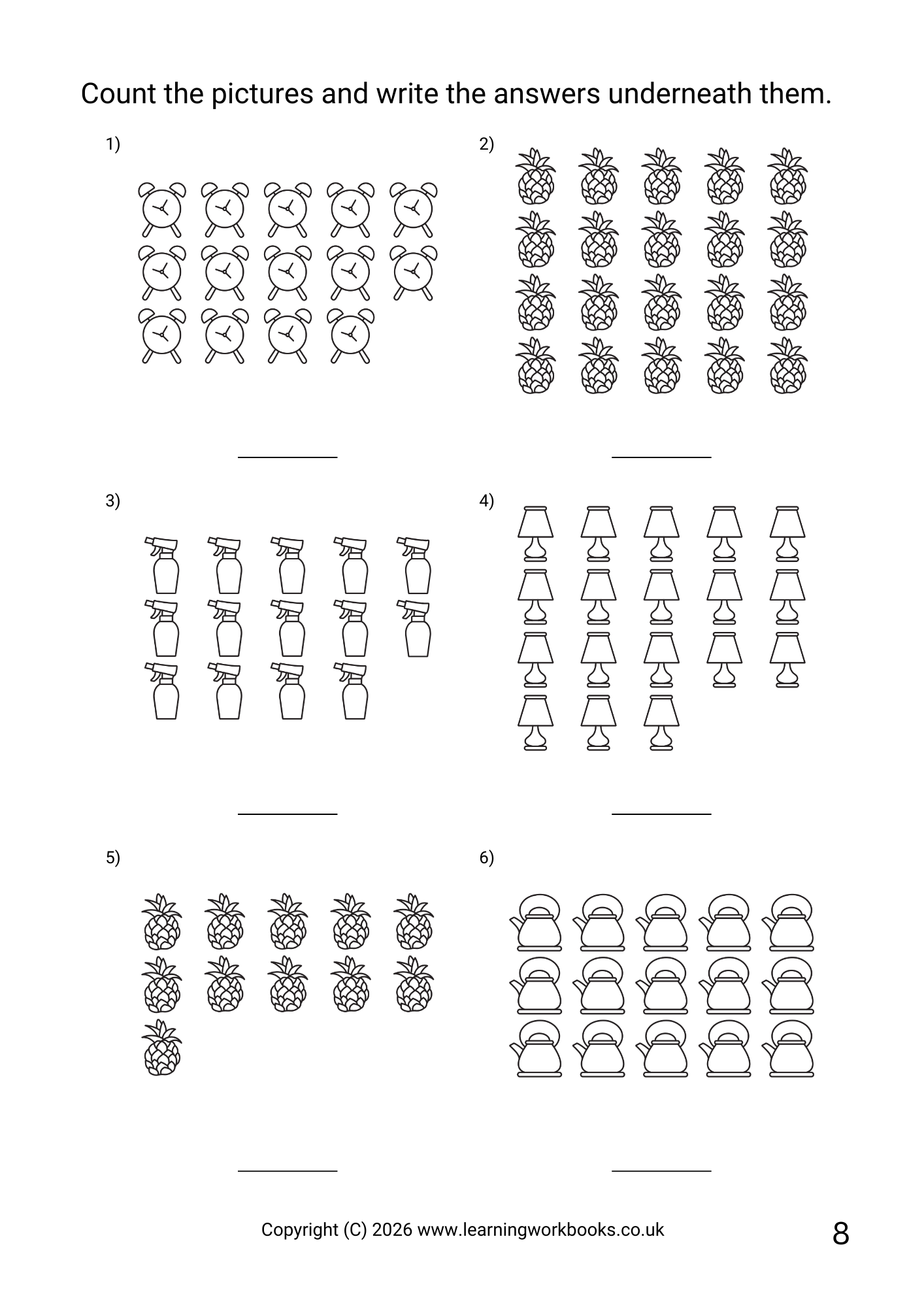 Counting to 20 Workbook 2 (downloadable digital product)