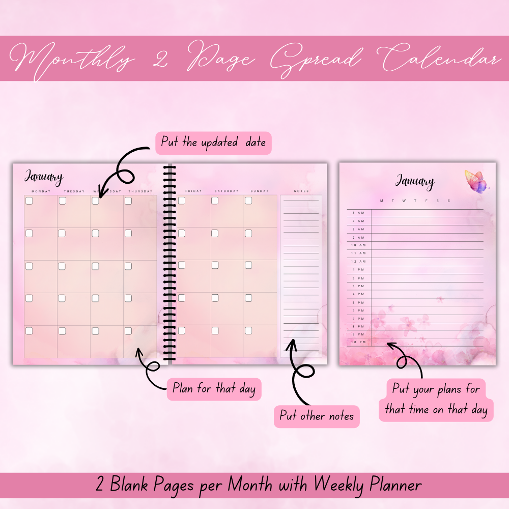 Pink Spring Journal Workbook