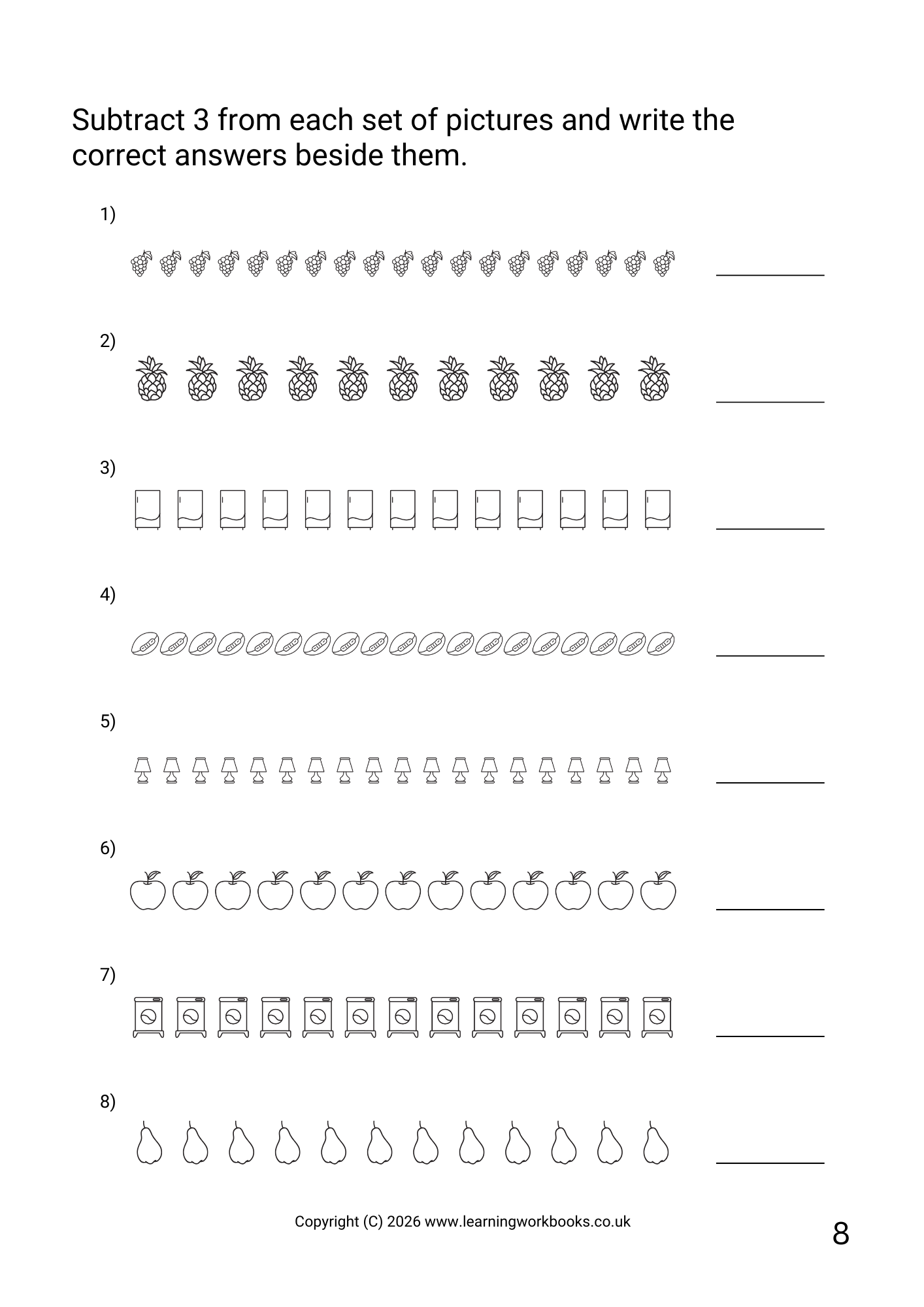 Subtraction to 20 Workbook 2 (downloadable digital product)