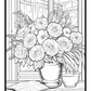 Flowers on Windowsill Colouring Book 4