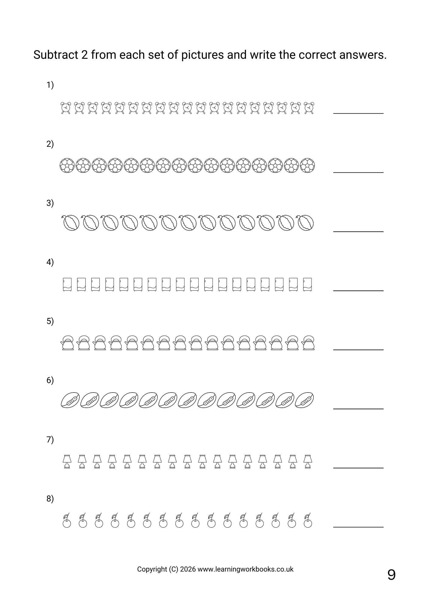 Subtraction to 20 Workbook 4 (downloadable digital product)
