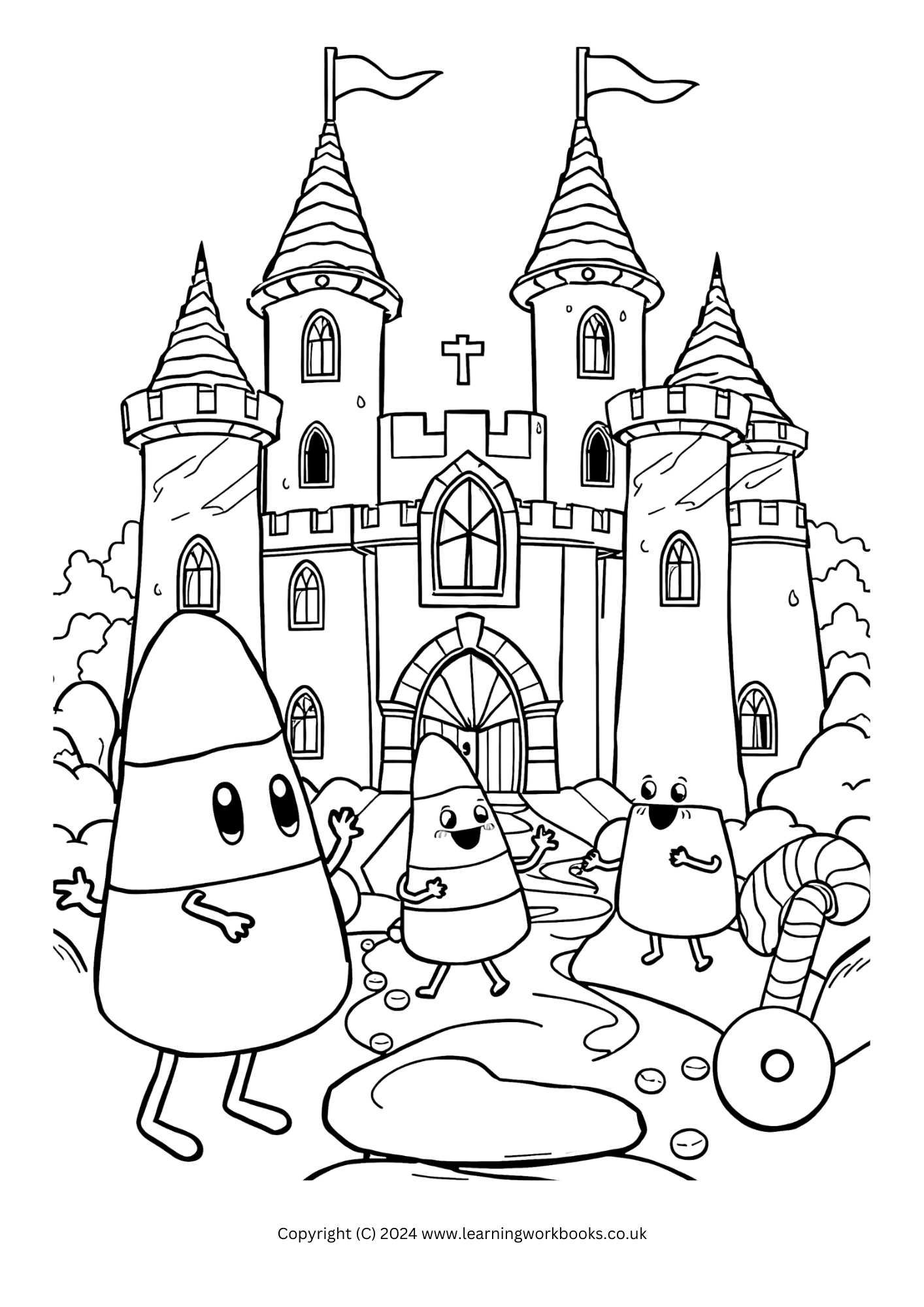 Candy Corn Creatures Halloween Colouring Book