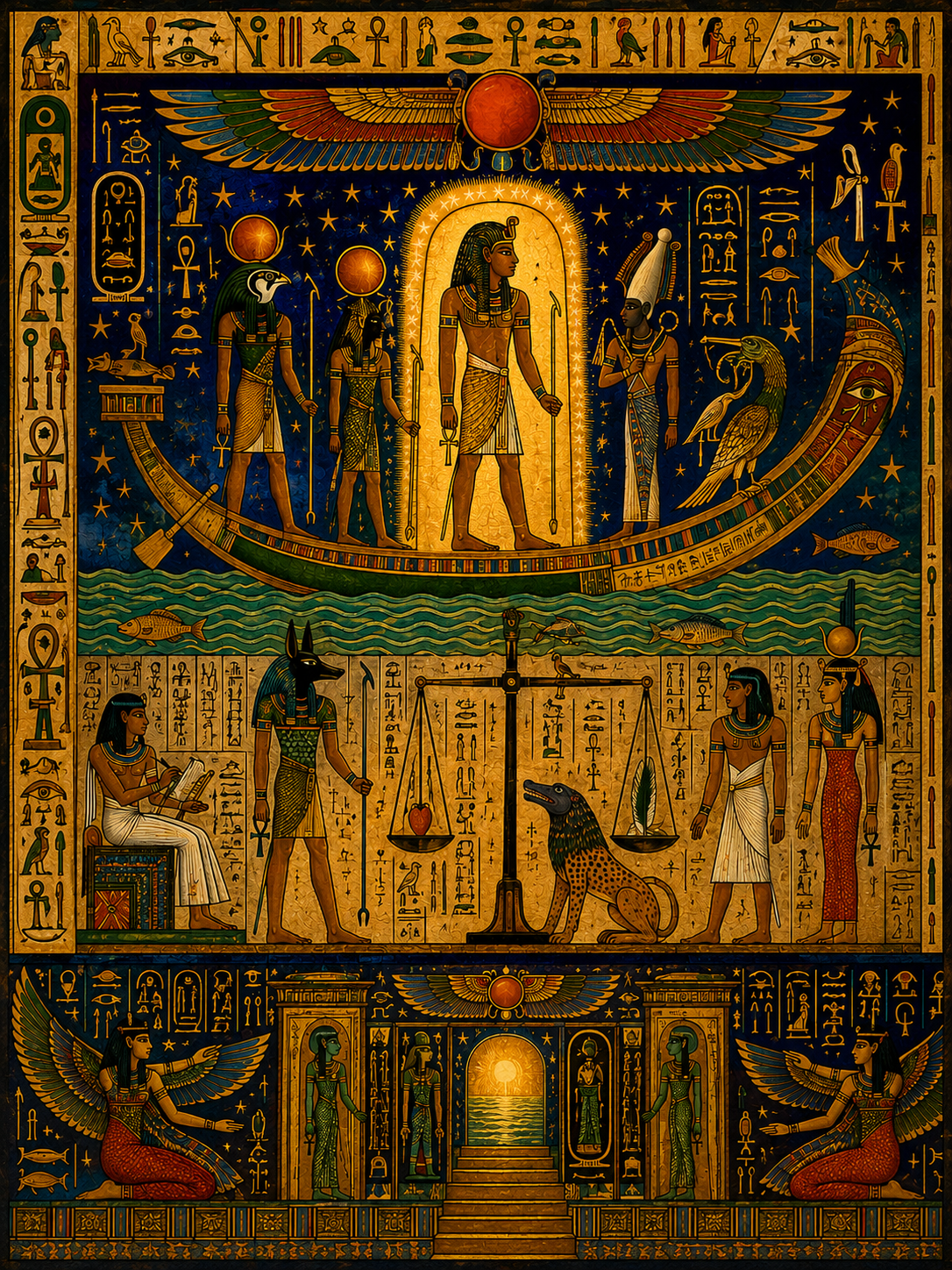 The Pharaoh's Journey into the Afterlife / Ancient Civilisation Printable Art 3 / Premium Printable Digital Download