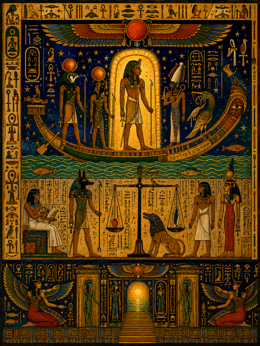 The Pharaoh's Journey into the Afterlife / Ancient Civilisation Printable Art 3 / Premium Printable Digital Download