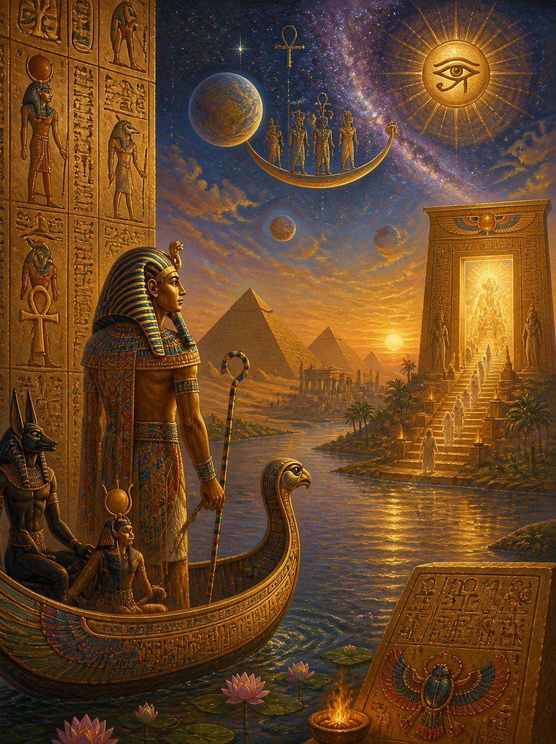 The Pharaoh's Journey into the Afterlife / Ancient Civilisation Printable Art 2 / Premium Printable Digital Download
