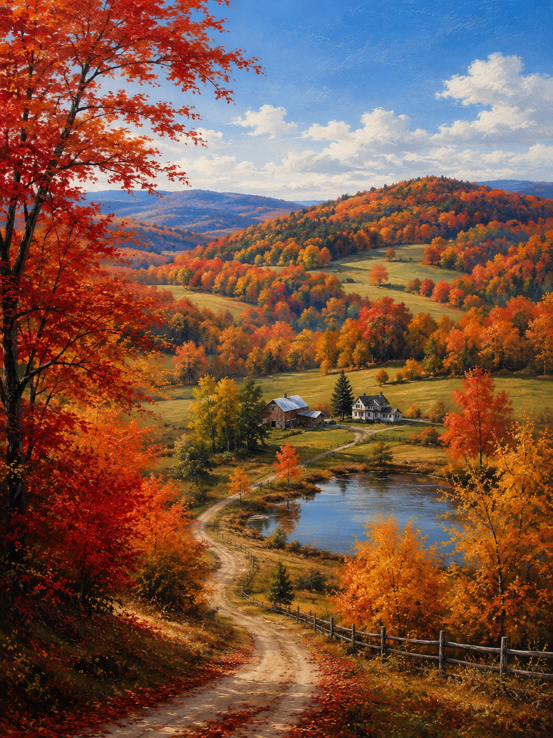 Autumn Countryside Landscape Printable Art 1 / Premium Printable Digital Download / High Resolution for High Quality Printing