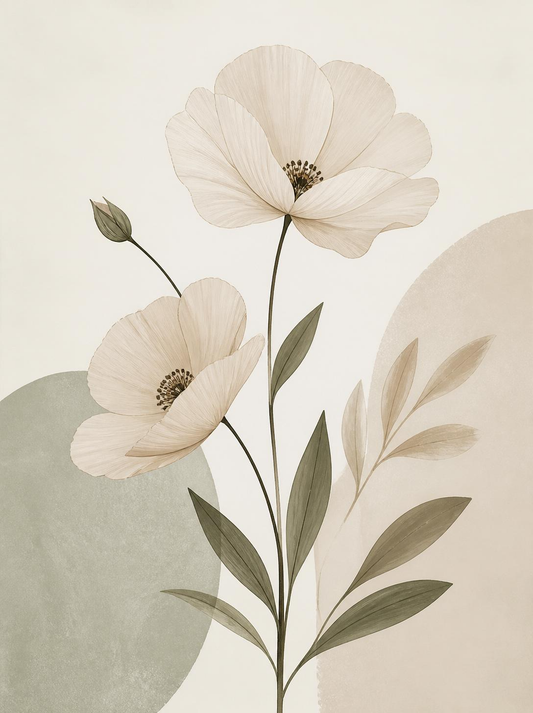 Minimalist Scandinavian Floral Art / Floral Printable Art 1 / Premium Printable Digital Download