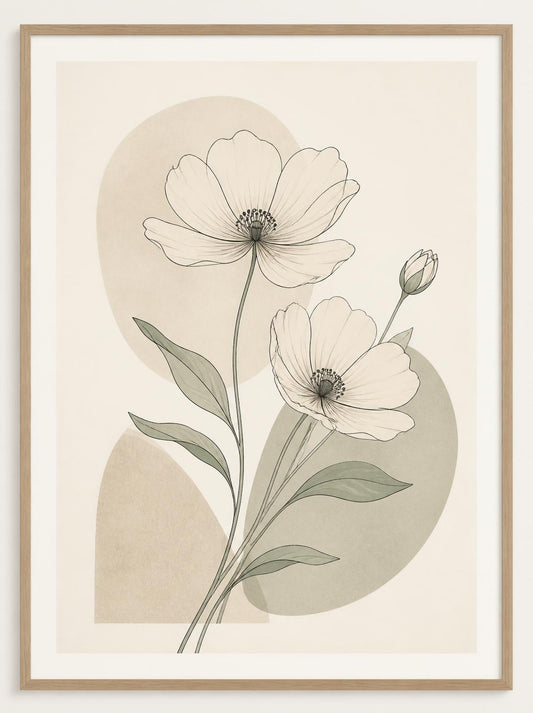 Minimalist Scandinavian Floral Art / Floral Printable Art 3 / Premium Printable Digital Download