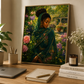 African Woman Sitting in a Peaceful Garden / Realistic African Wall Art 1 / Premium Printable Digital Download