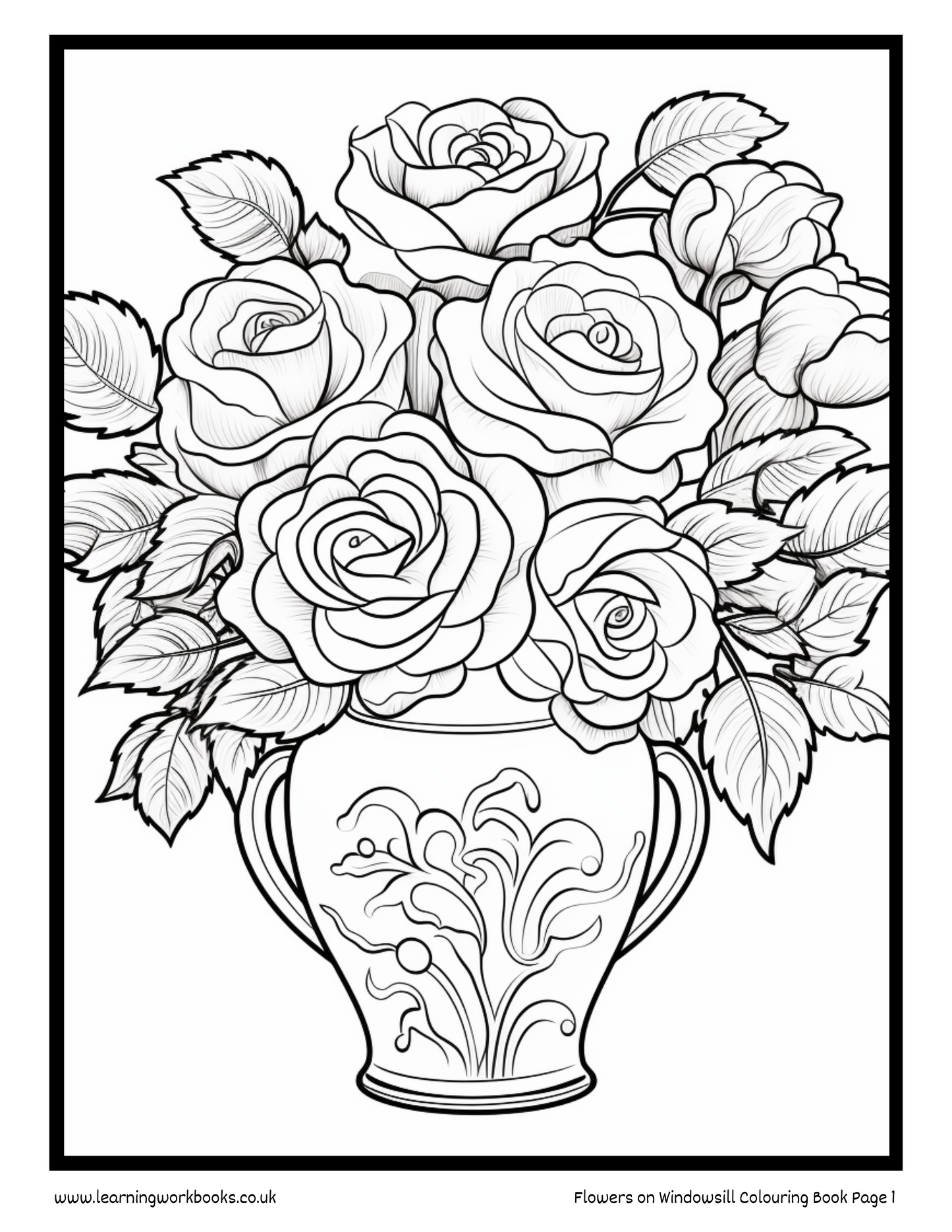 Flowers on Windowsill Colouring Book 3