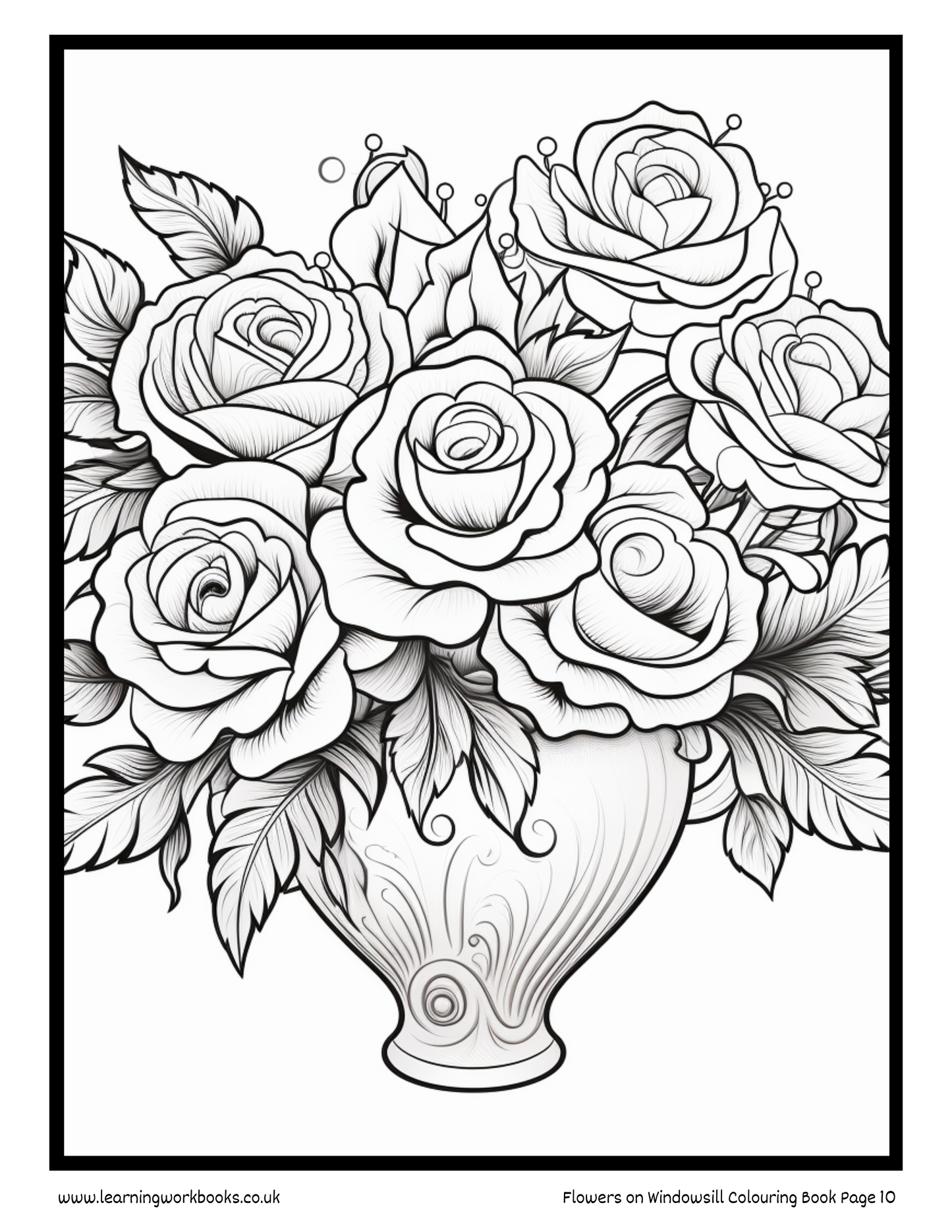 Flowers on Windowsill Colouring Book 3