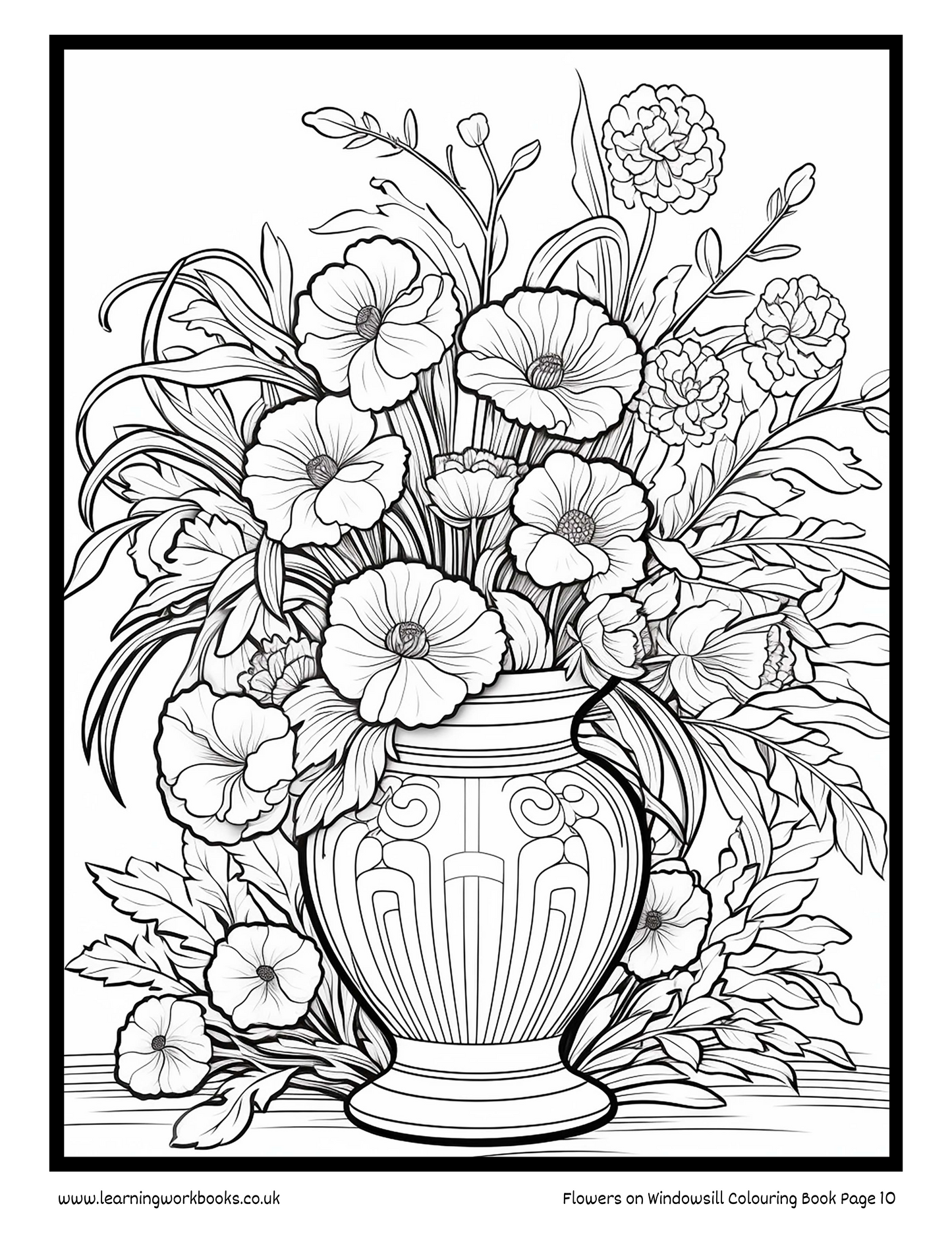 Flowers on Windowsill Colouring Book 5