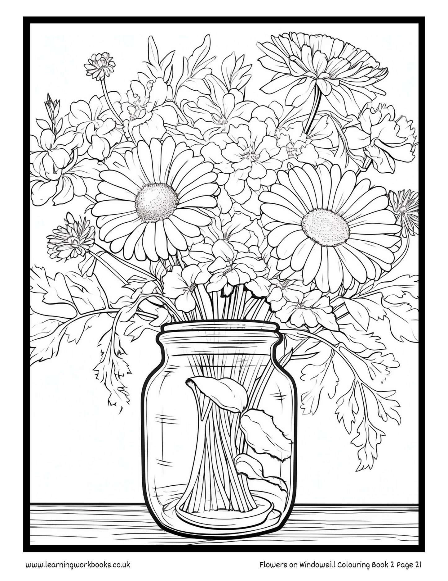 Flowers on Windowsill Colouring Book 2