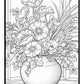 Flowers on Windowsill Colouring Book 1