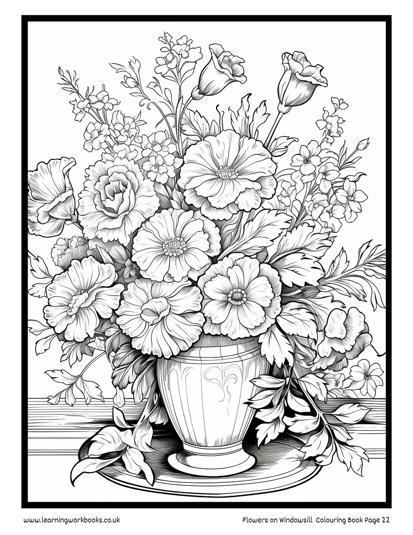 Flowers on Windowsill Colouring Book 5