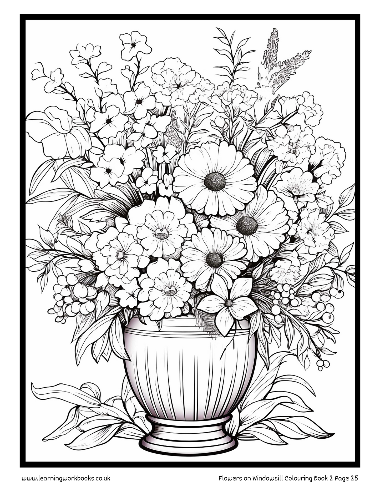 Flowers on Windowsill Colouring Book 2