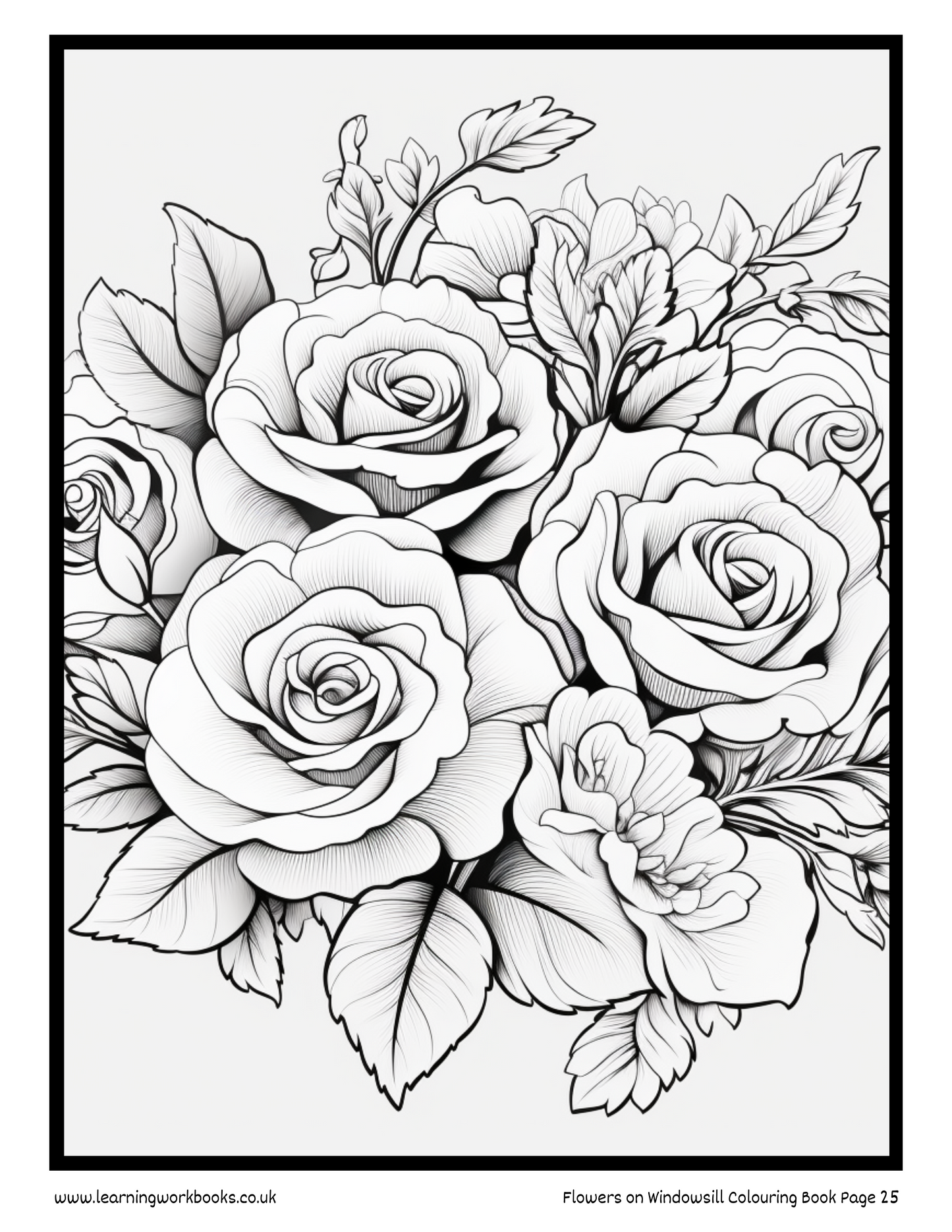 Flowers on Windowsill Colouring Book 3