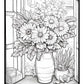 Flowers on Windowsill Colouring Book 1