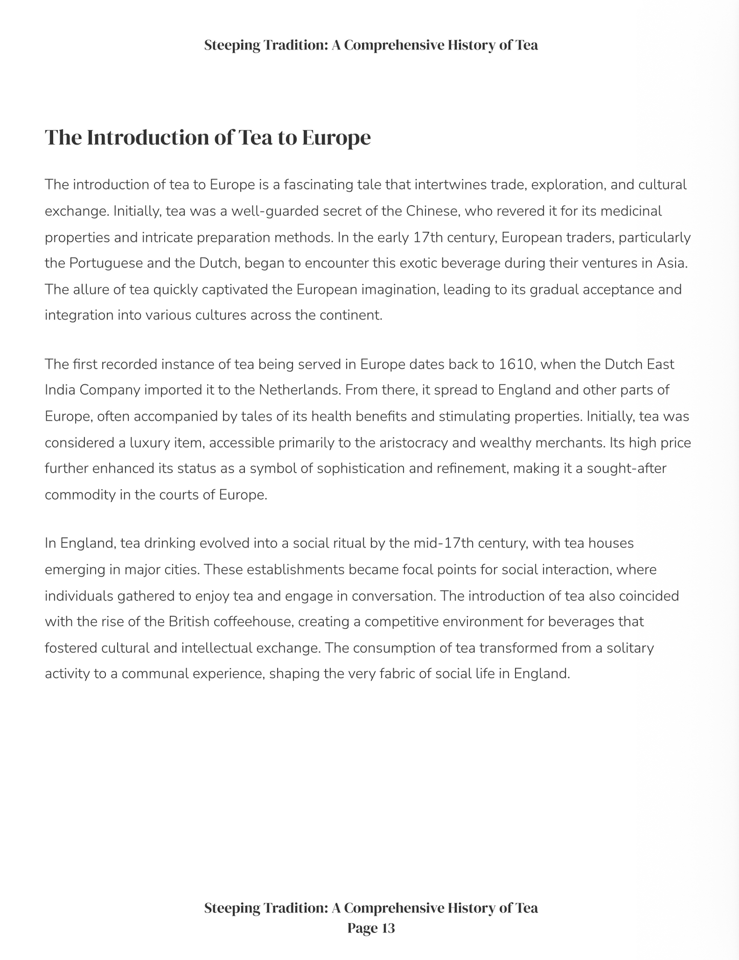 Steeping Tradition: A Comprehensive History of Tea (downloadable digital product)