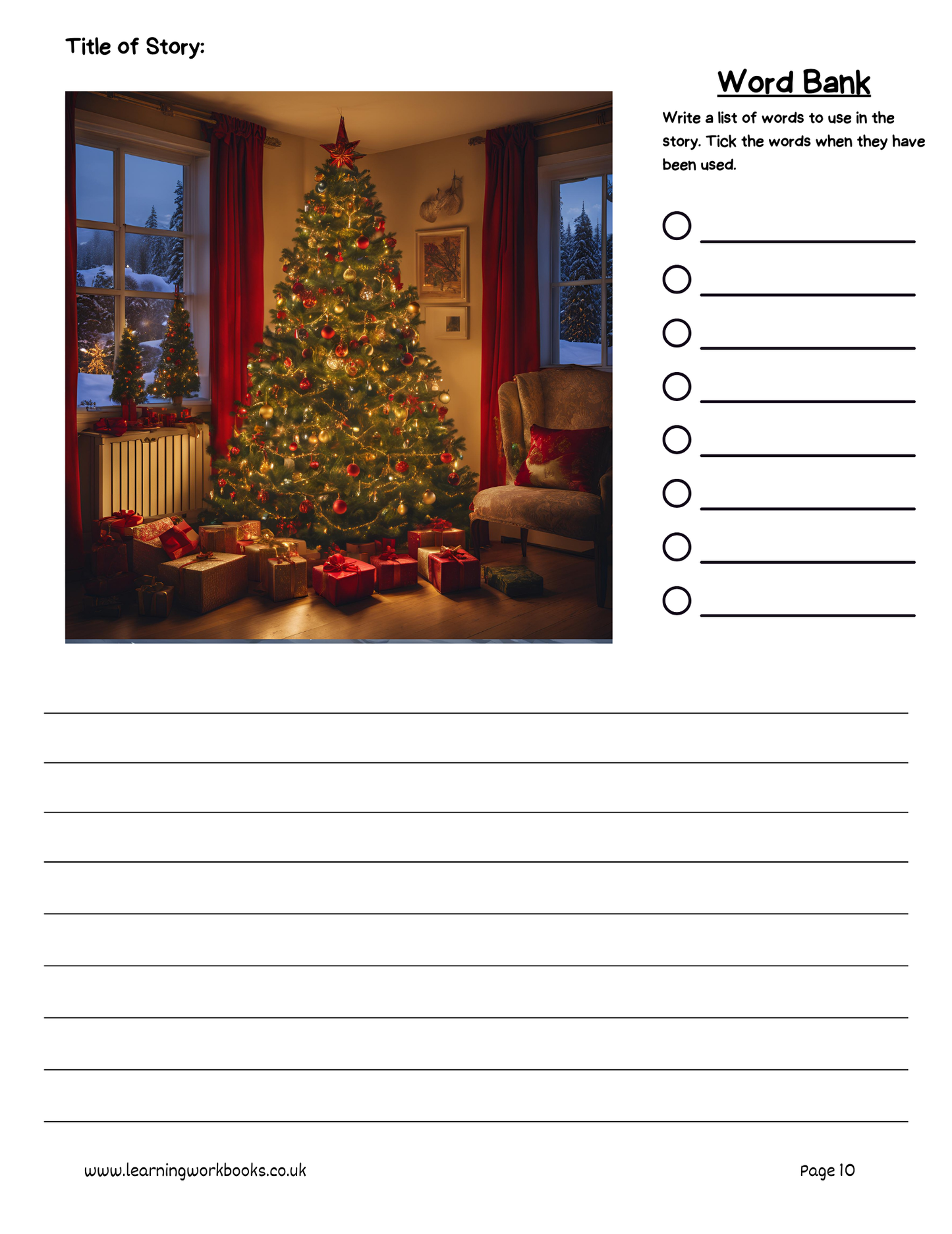 Christmas Story Writing Book 1 (downloadable digital product)