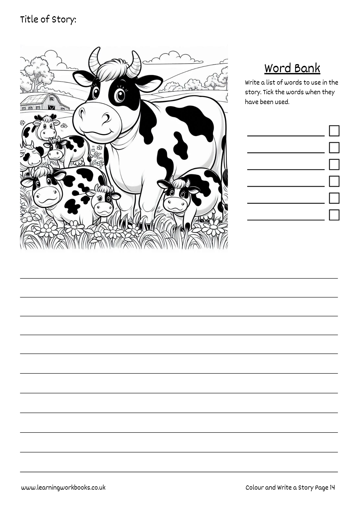 The Farm: Colour and Write a Story Workbook 2 (downloadable digital product)