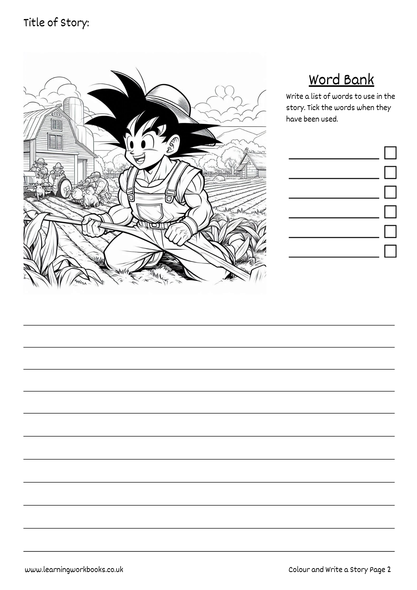 The Farm: Colour and Write a Story Workbook 2 (downloadable digital product)