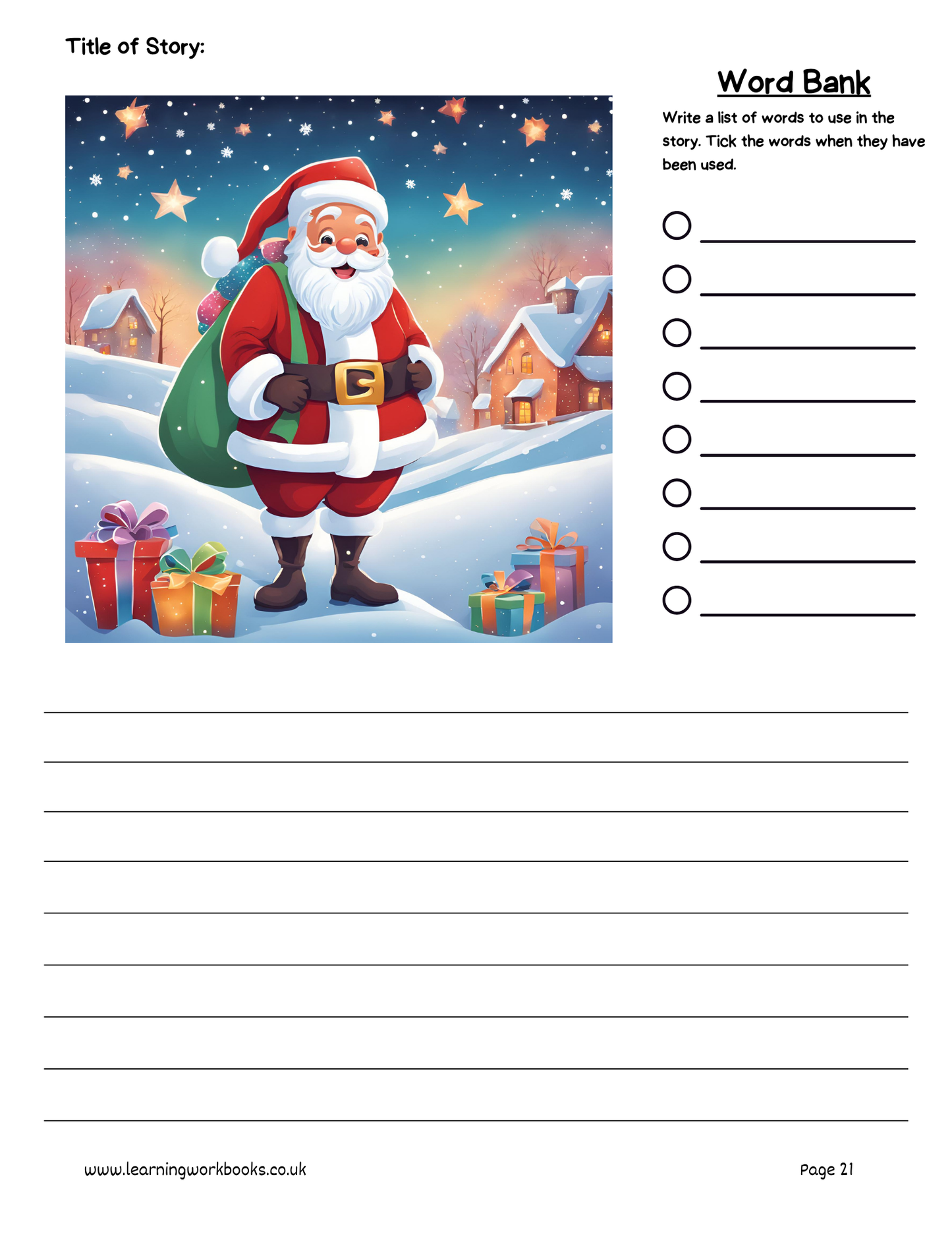 Christmas Story Writing Book 1 (downloadable digital product)