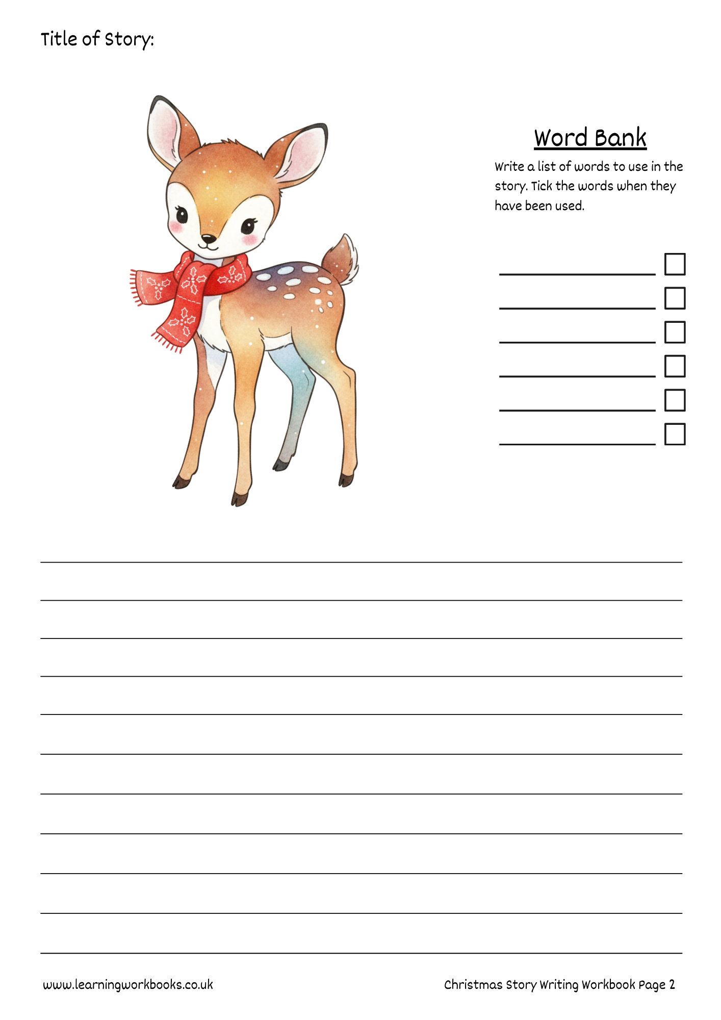 Christmas Story Writing Workbook 5 (downloadable digital product)