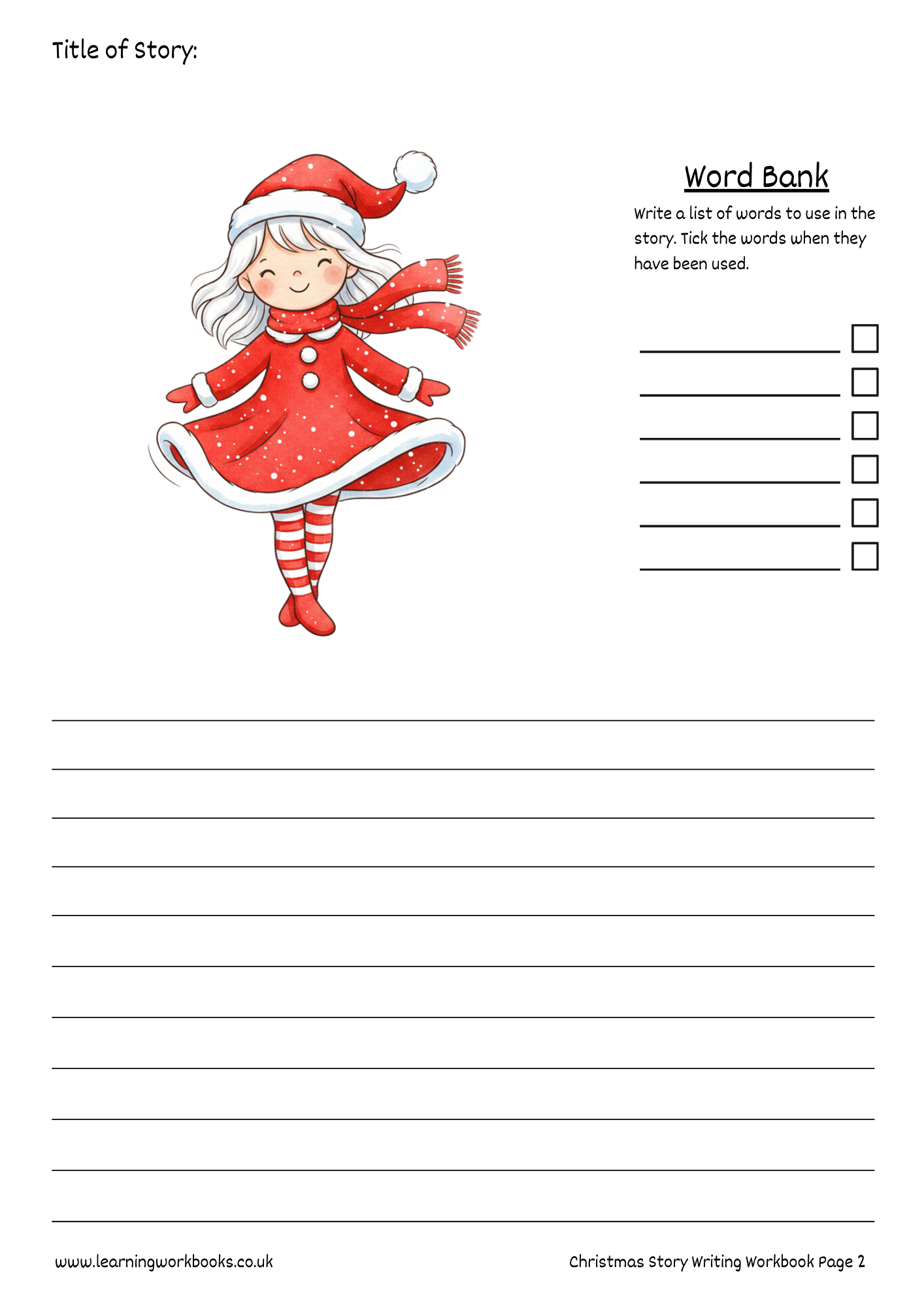 Christmas Story Writing Workbook 2 (downloadable digital product)