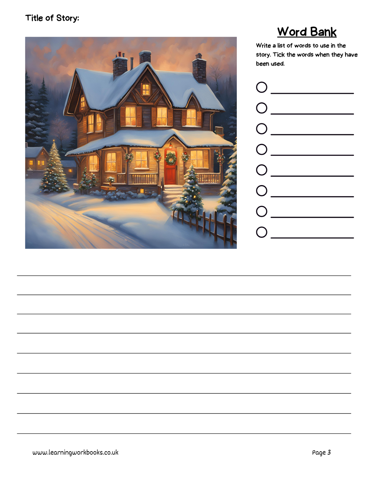 Christmas Story Writing Book 1 (downloadable digital product)