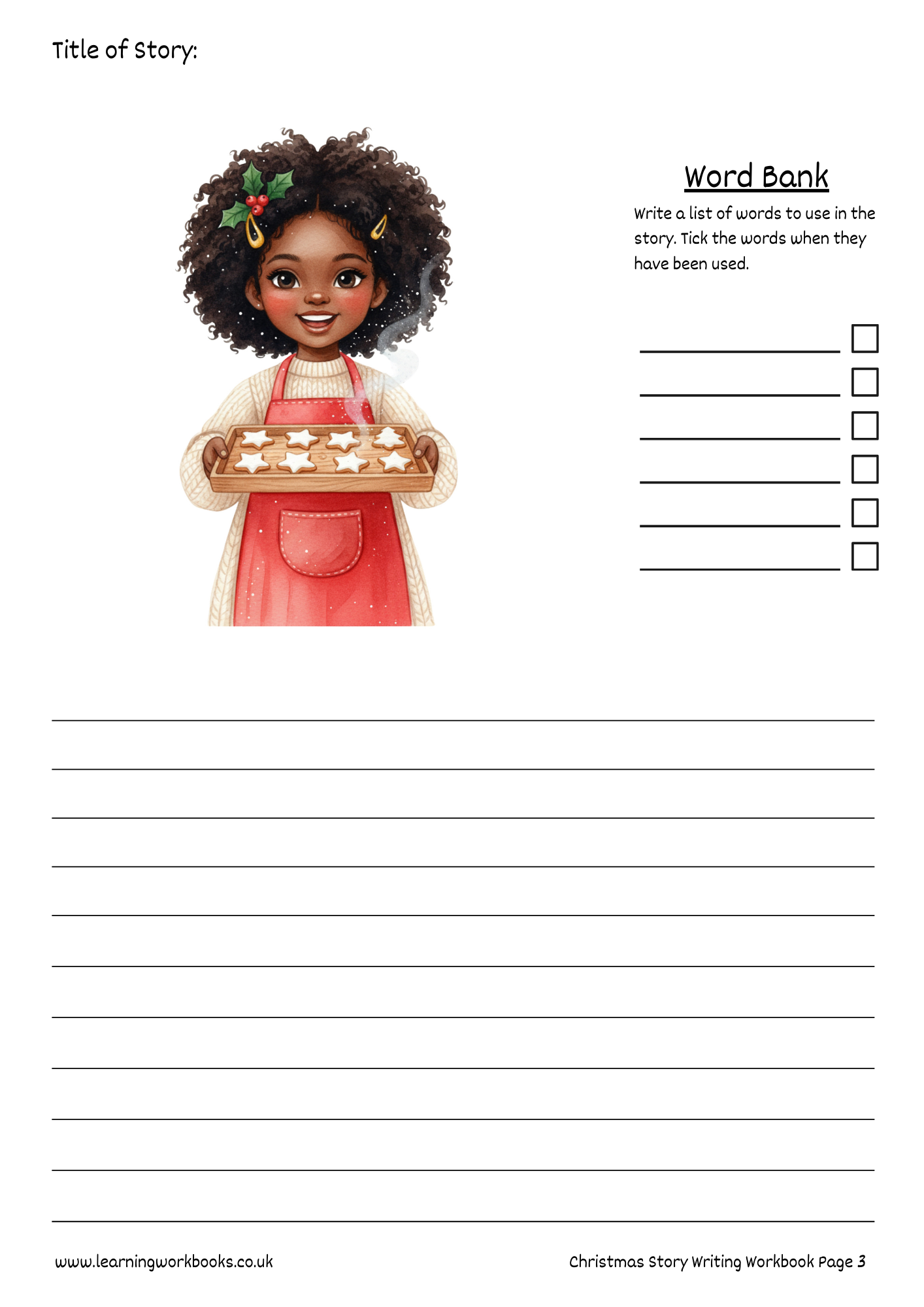 Christmas Story Writing Workbook 4 (downloadable digital product)