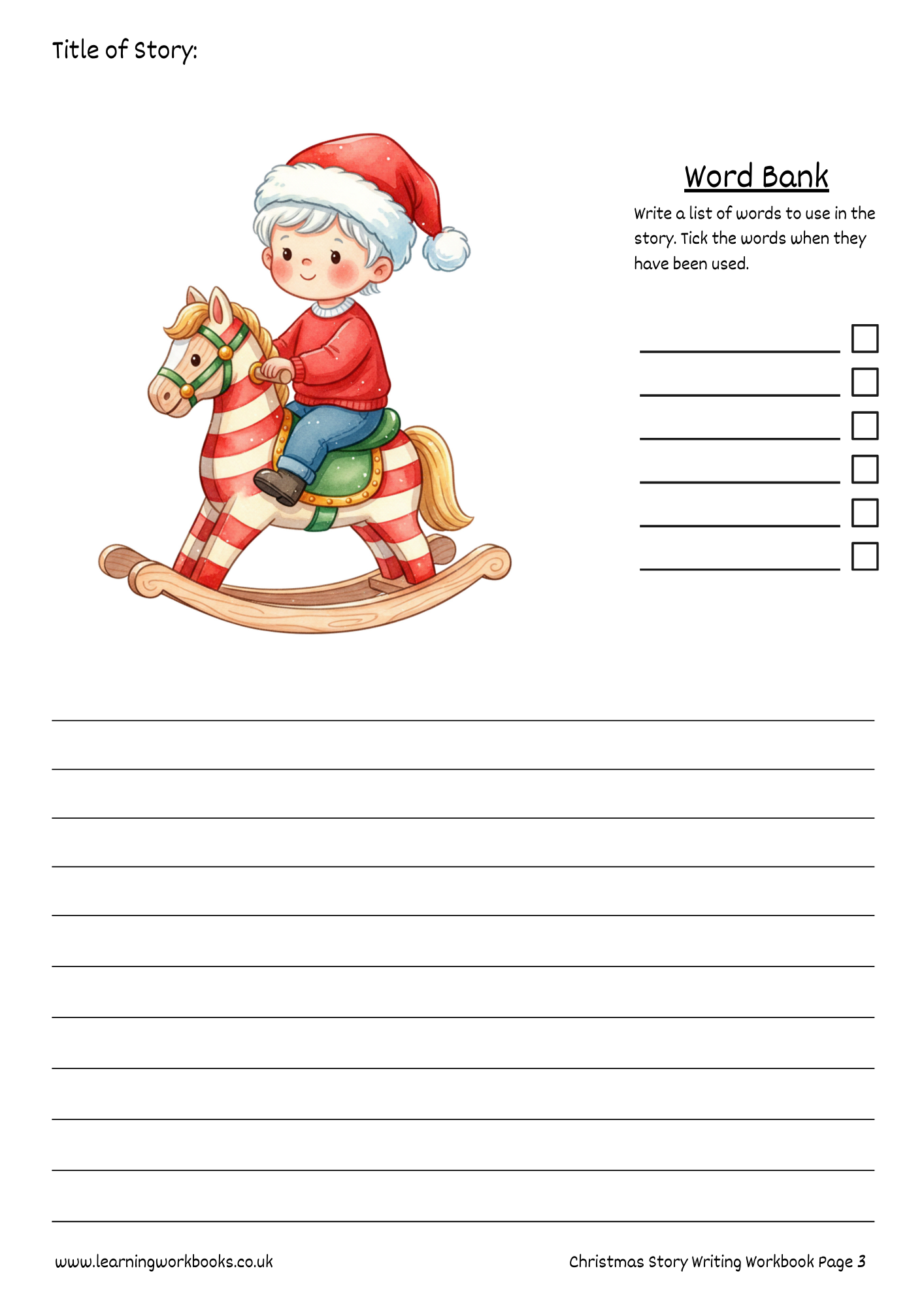 Christmas Story Writing Workbook 3 (downloadable digital product)