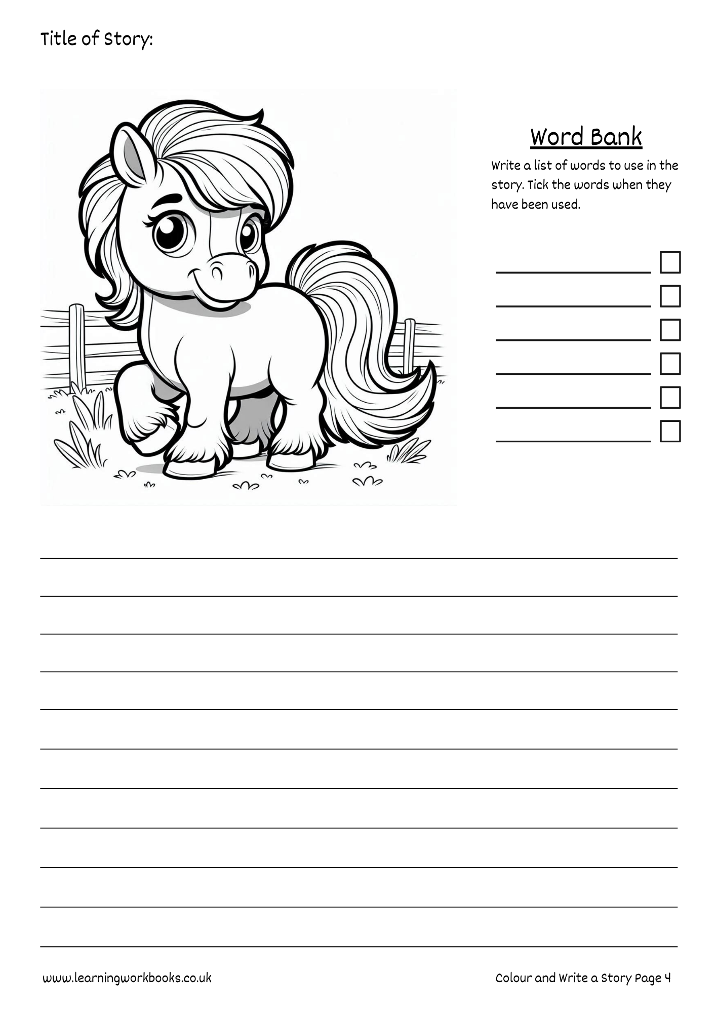 The Farm: Colour and Write a Story Workbook 1 (downloadable digital product)