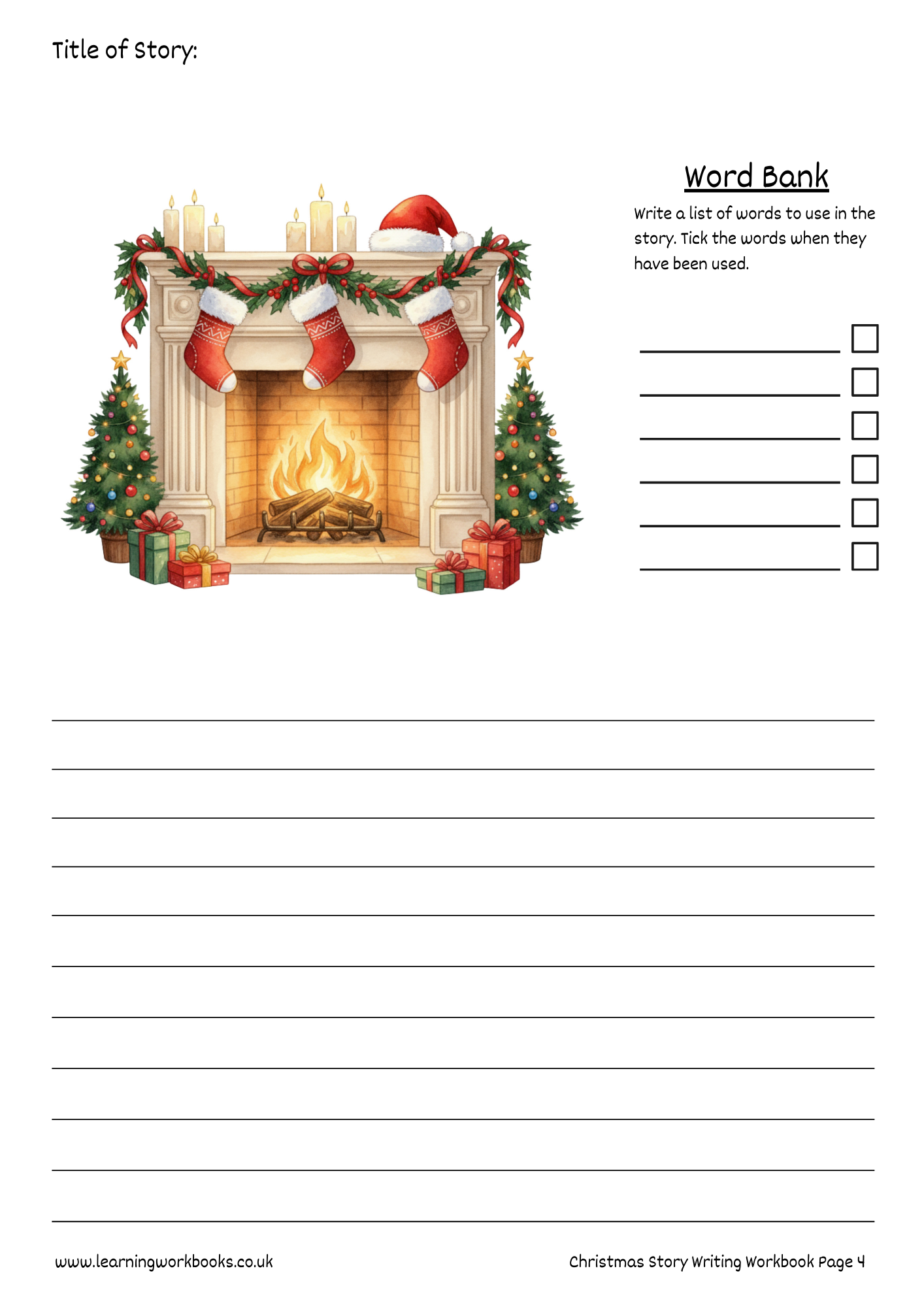 Christmas Story Writing Workbook 5 (downloadable digital product)