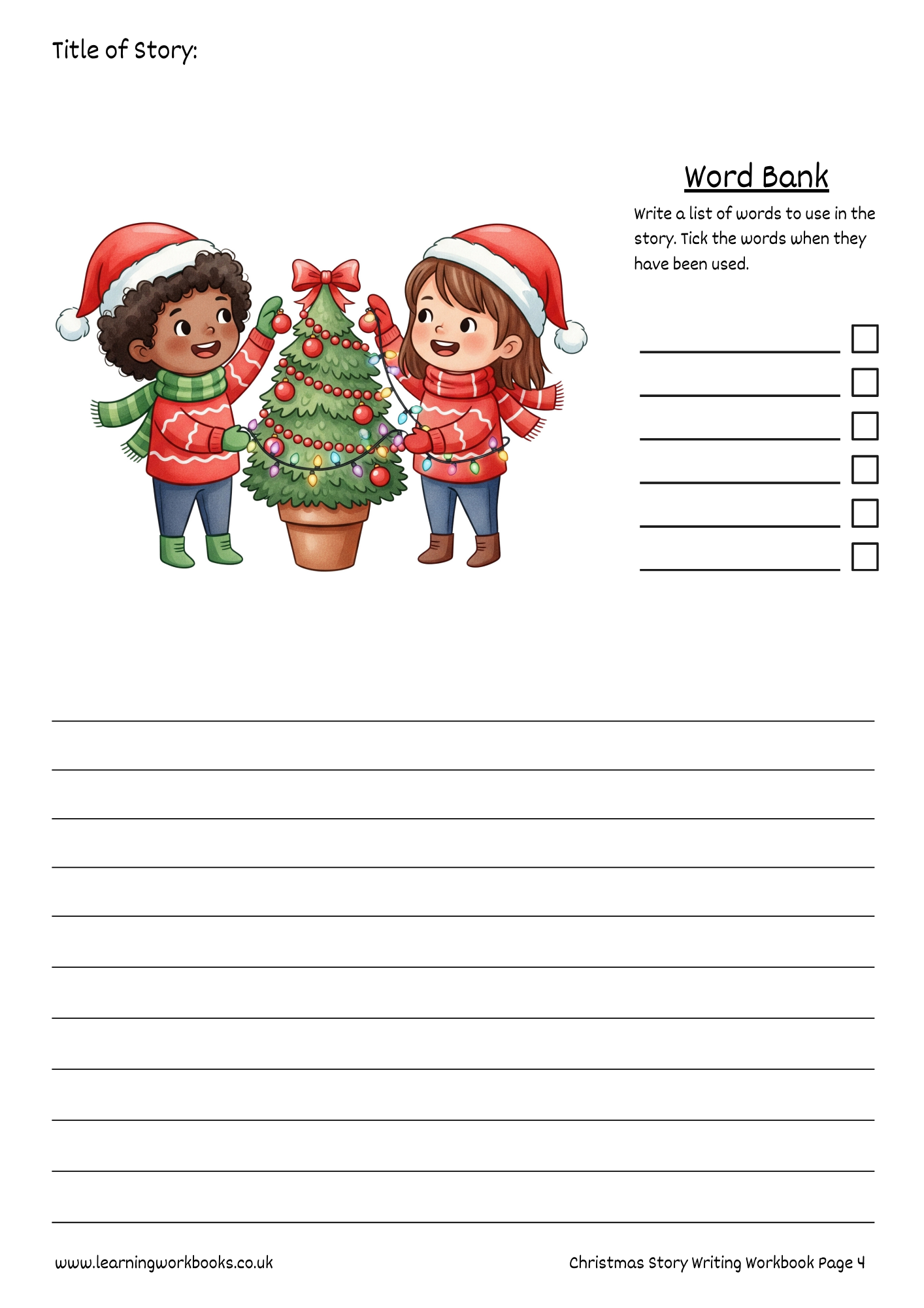 Christmas Story Writing Workbook 3 (downloadable digital product)