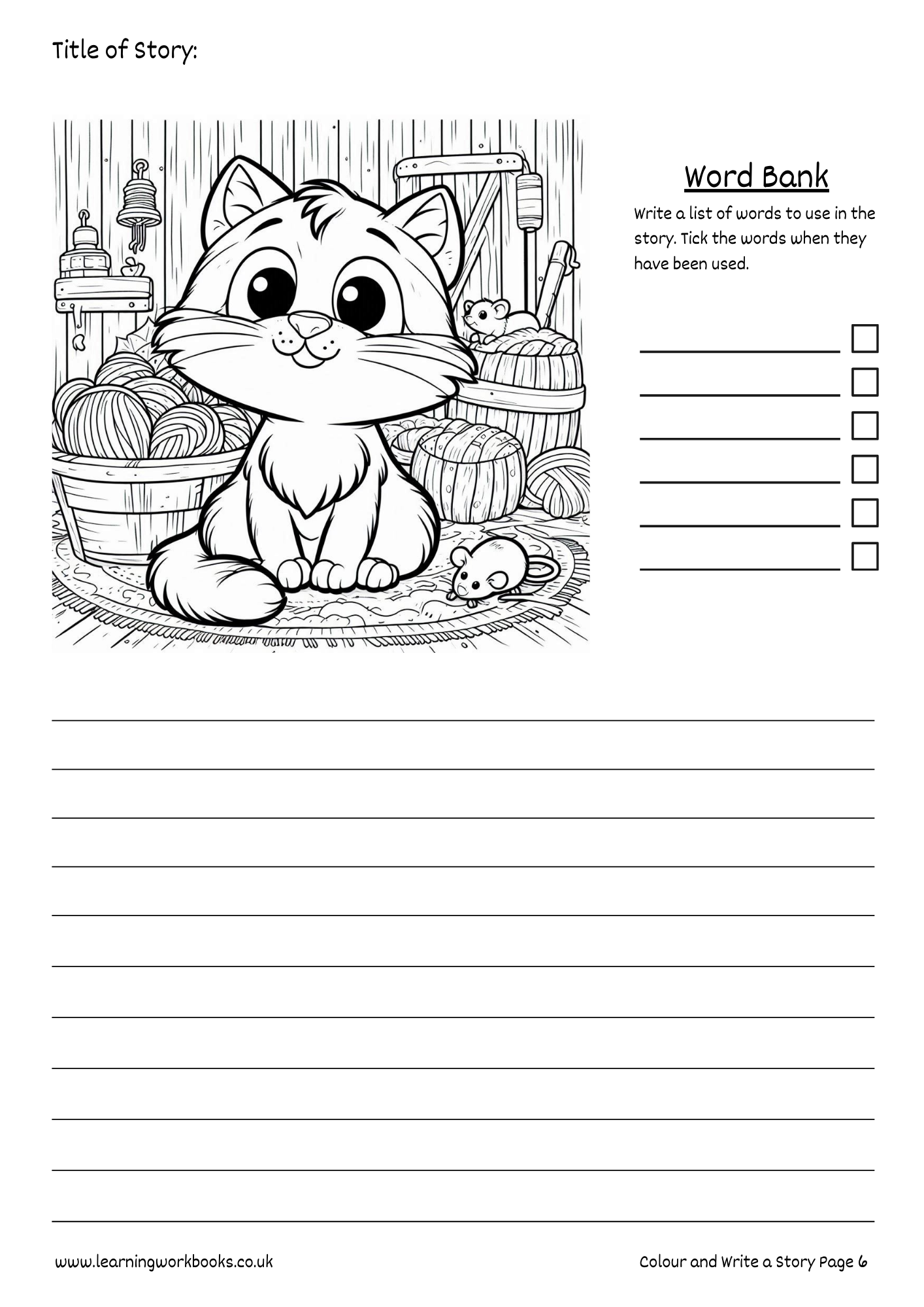 The Farm: Colour and Write a Story Workbook 1 (downloadable digital product)