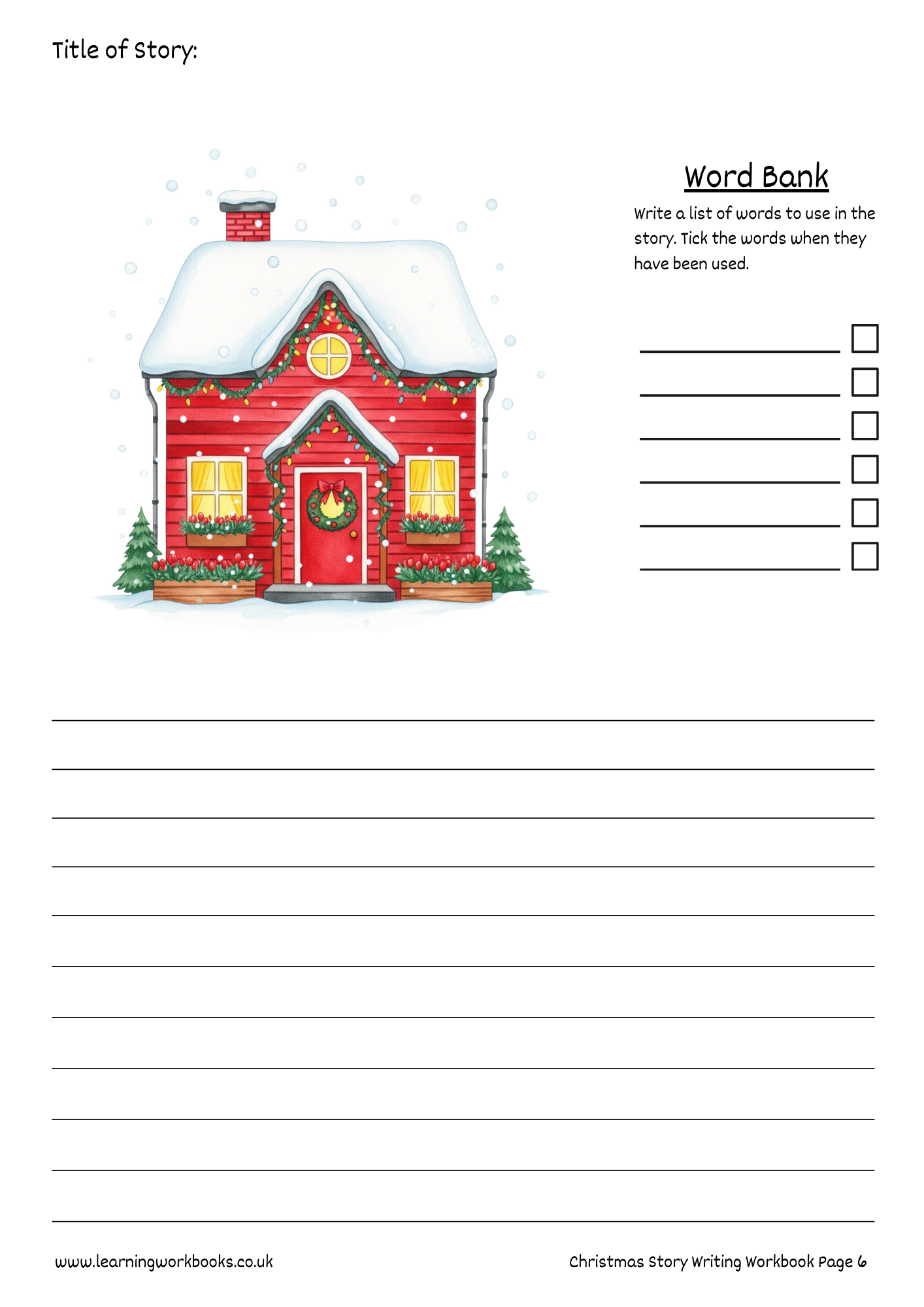 Christmas Story Writing Workbook 4 (downloadable digital product)